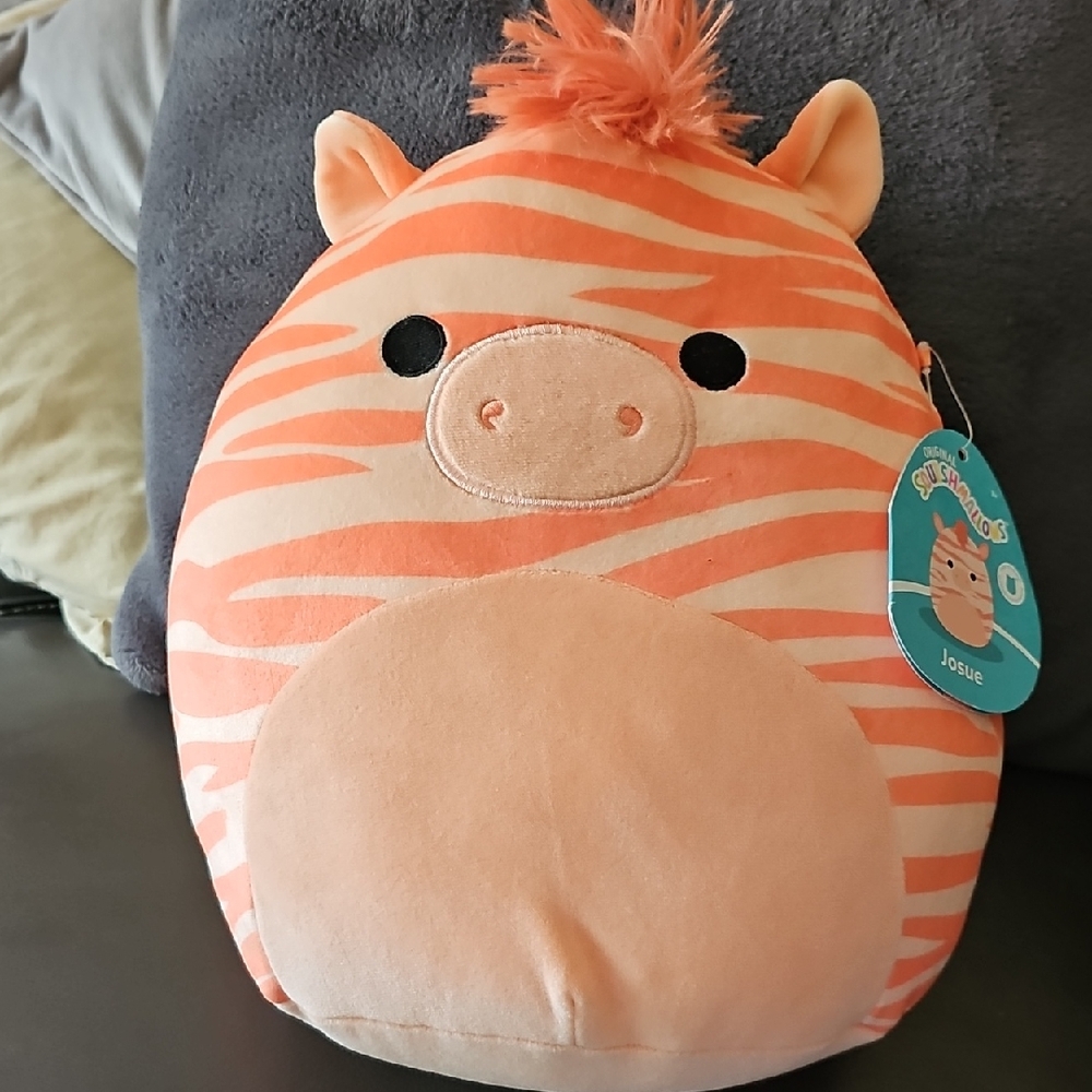Squishmallows Plush Orange Cream Striped Kids Animal Pillow JOSUE 11" NEW No Tag